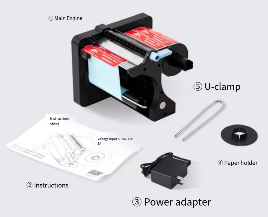 Electric Automatic Label Peeler Dispenser 20-130mm Desktop Self-Adhesive Tape Unwinder for Sticker