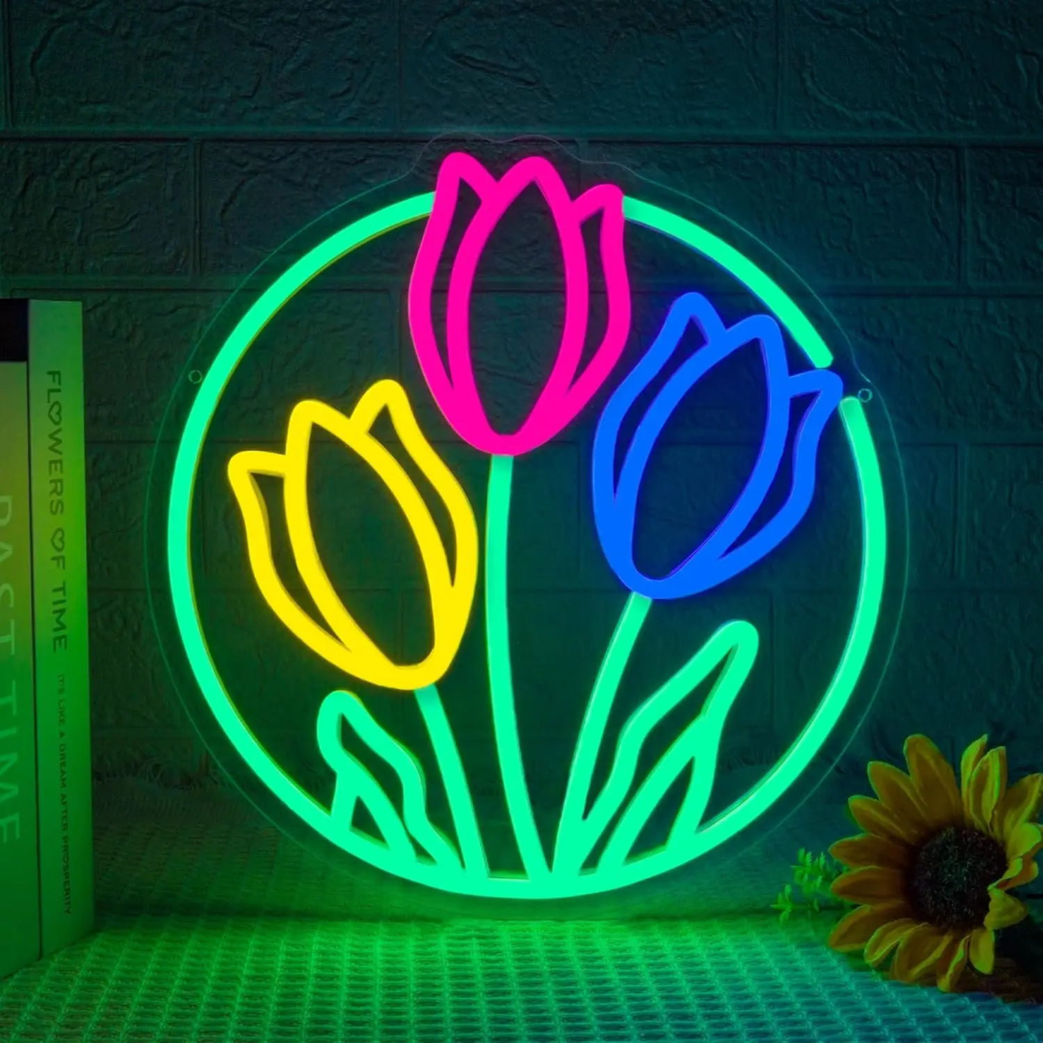 

Tulip Neon Sign Dimmable Flower Neon Lights for living Room Flower Store shop Teen Room Decor Aesthetics Draw Birthday Gifts