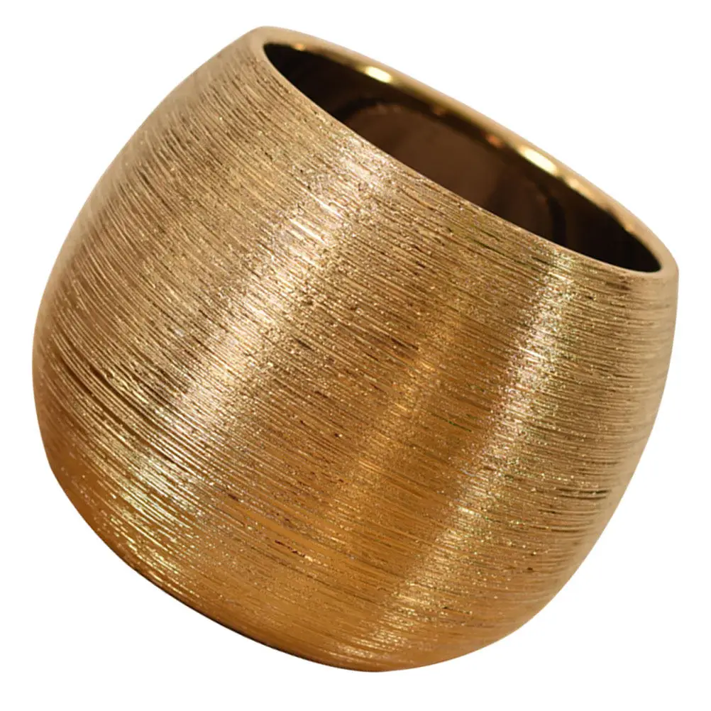 1Pcs Gold Plant Pot For Office Desk Decor Christmas Home Decor Premium Ceramic Accented Round Flower