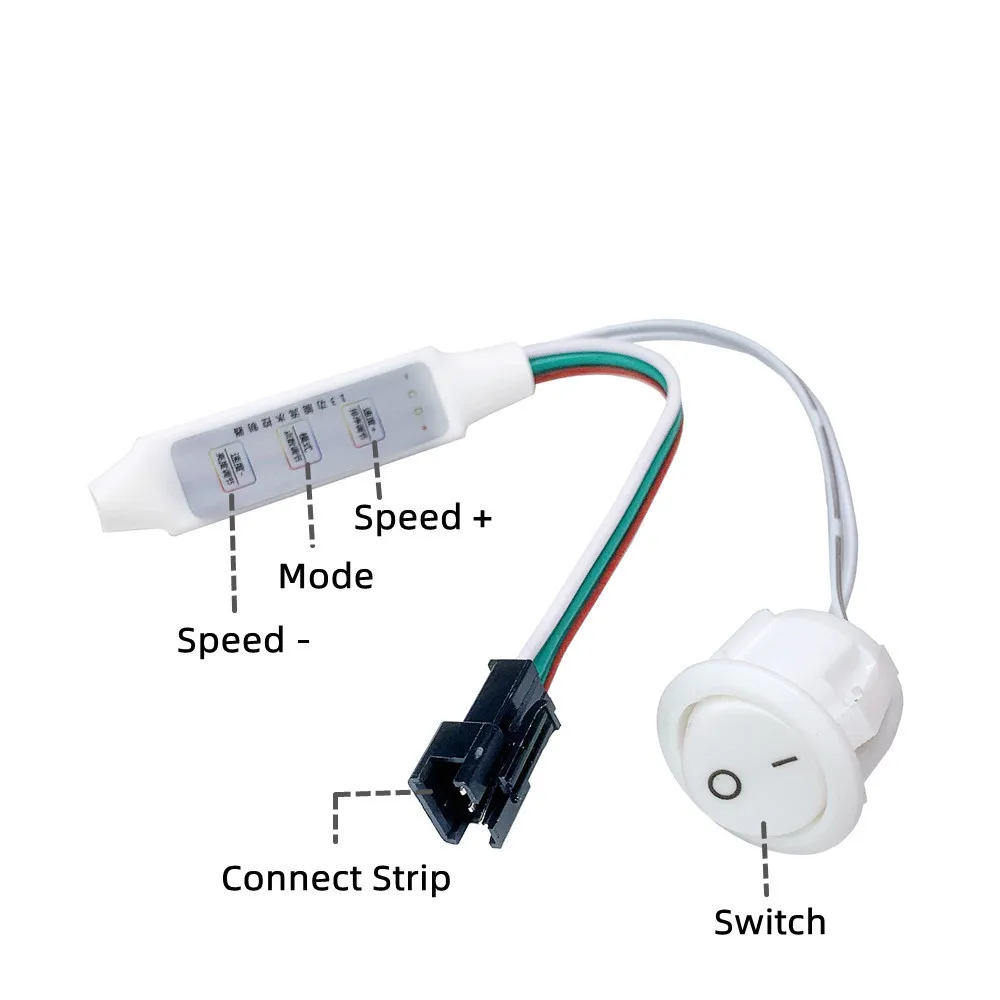 DC5-24V LED Controller Panel Reflux Pixel Controller for WS2811 White/Warm White Running Water Flowing Horse Race Strip Light