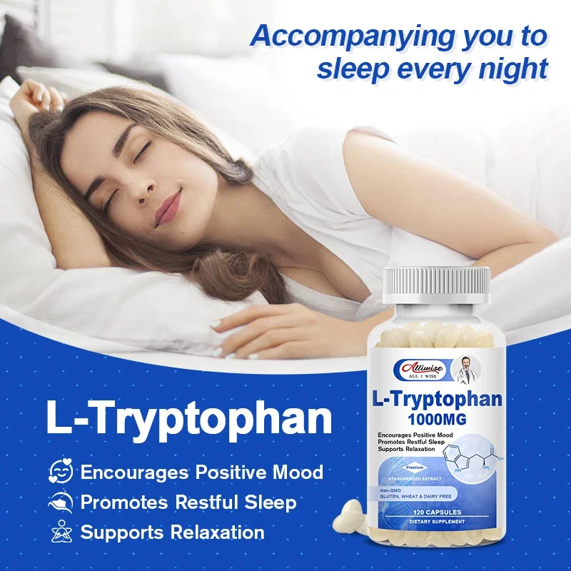 Alliwise T-tryptophan Capules Relieve Insomnia Help Fall Asleep Quickly  Improve Sleep Quality Improve Mood Relieve Stress