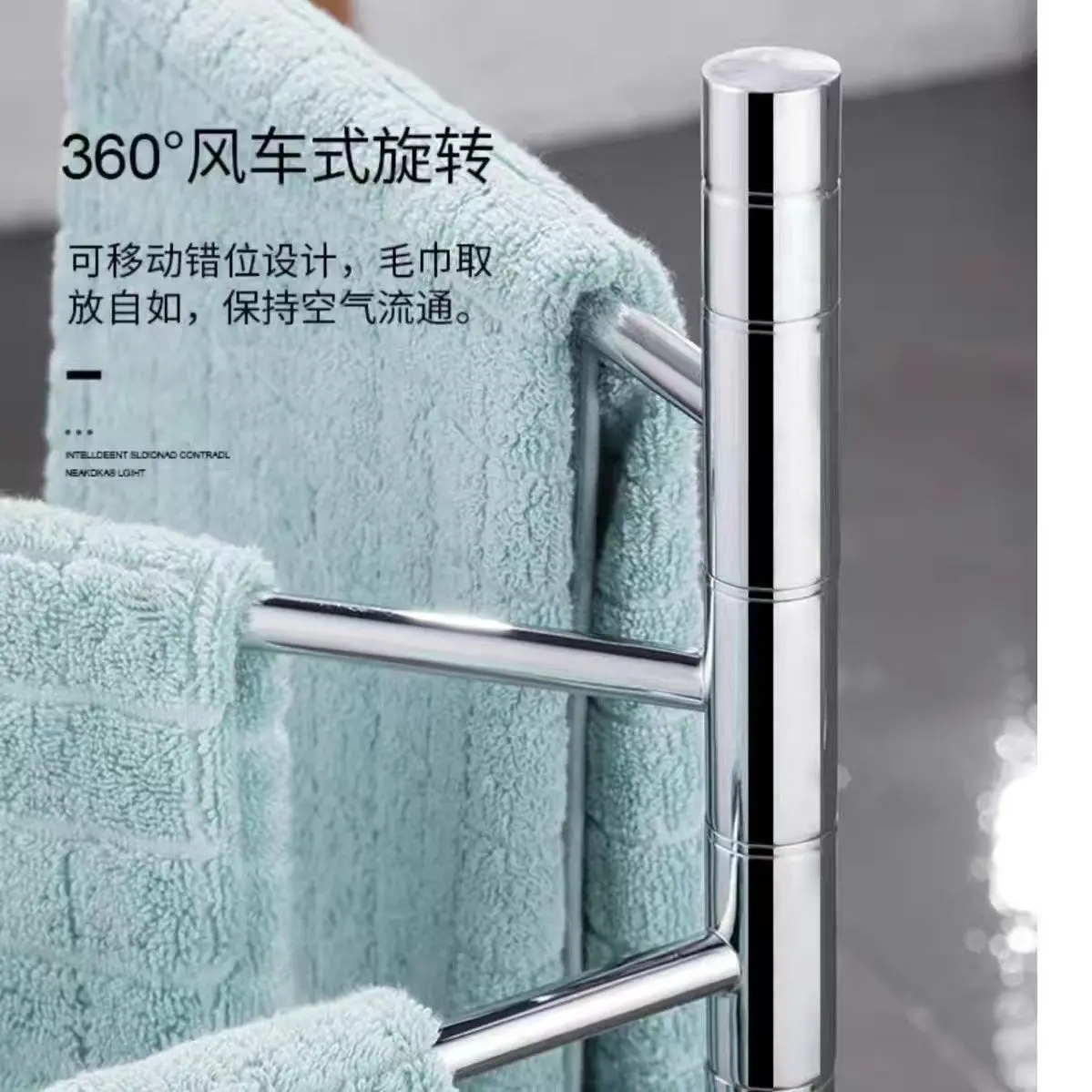 Brass Vertical Towel Rack Floor Movable Rotating Towel Bar Bath Towel Storage Rack Drying Rack Bathroom Folding Floor Towel Rack