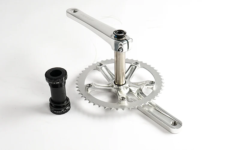 Ardently Fahrrad Hohl Integrierte Kurbelgarnitur FixeGear Kurbel 48T 165mm Spur Single Speed Fahrrad Kurbel Set BCD144mm Alumniun mit BB – Detail 15
