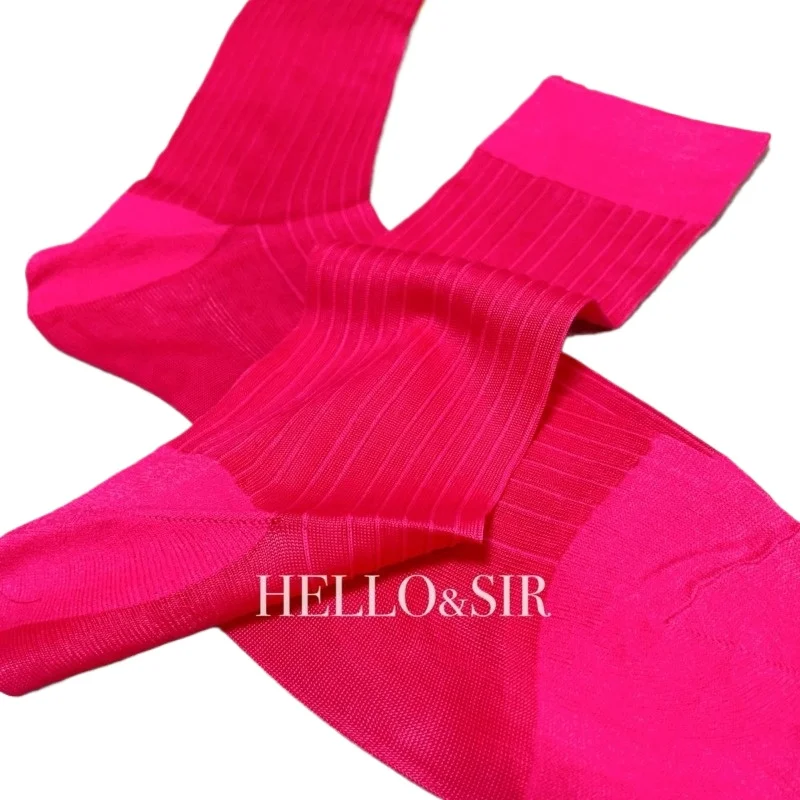 Mens Nylon Silk Socks for Men Supper Quality Male Hose Socks Sheer Soft Exotic Sexy Formal Dress Suit Socks Man Pink Stockings