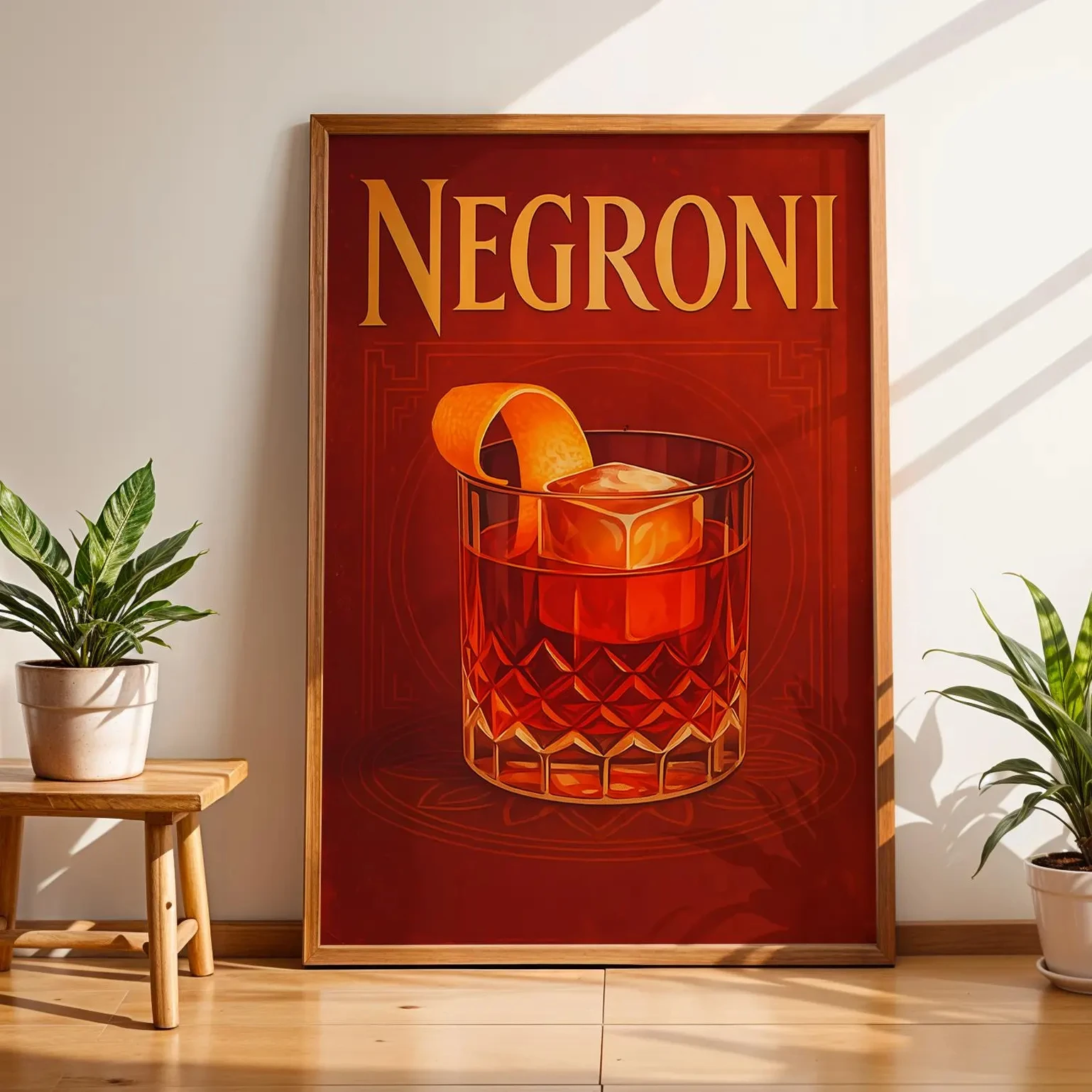 الرجعية جدار الفن طباعة نيغروني كوكتيل المشارك خمر الكحول موضوع شريط المنزل غرفة المعيشة حانة ديكور قماش اللوحة #3
