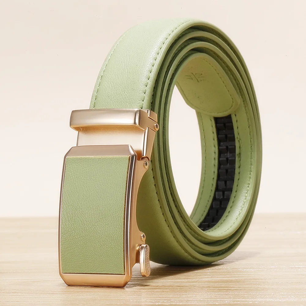 Damen- und Herren-PU-Ledergürtel für Frauen, lässiger Allround-Gürtel, verstellbare Damengürtel, Designer-Gürtel mit automatischer Schnalle für Männer. – Detail 4