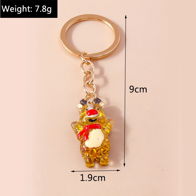 Niedlicher Weihnachts-Schlüsselanhänger mit Weihnachtsmann-, Schneemann- und Rentier-Charms, Schlüsselringe, Festgeschenke für Frauen und Männer, Autoschlüssel, Handtaschen-Schlüsselanhänger, Geschenke – Detail 9
