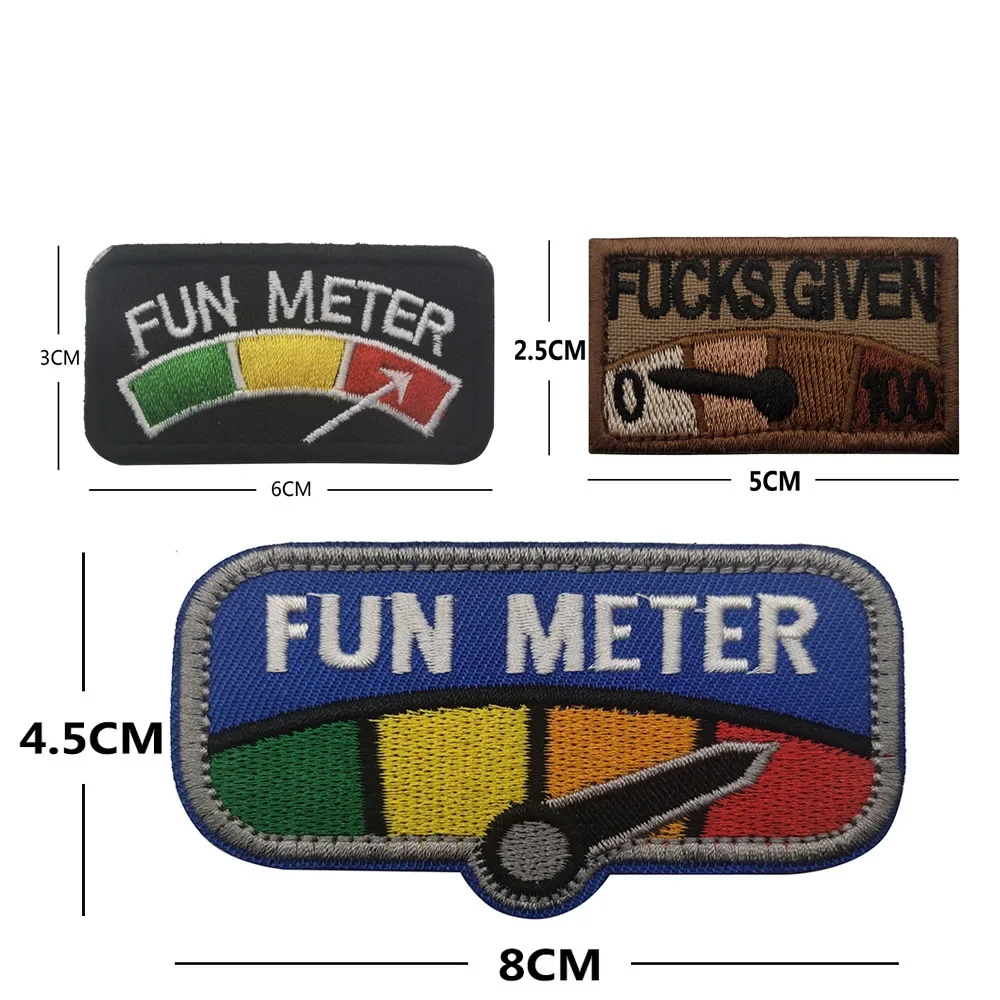 Embroidered Fun Meter Suck Meter Tactical Patches  Hook&Loop Molle Emblem  Motorcycle MC For  Backpack Vest Jacket