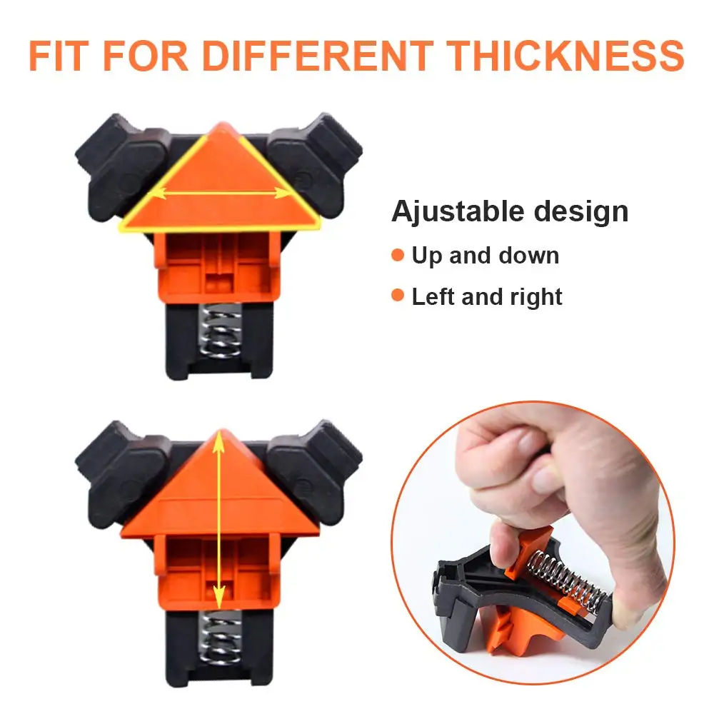 4pcs 90 Degree Right Angle Clamps Woodworking Corner Clip Straight Angle Fixing Clip Fixer Photo Frame Clamp Carpentry Hand Tool