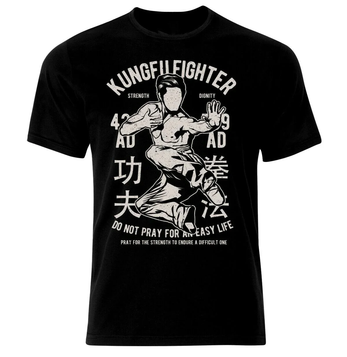

Kungfu Fighter Kampfsport Martial Arts MMA T-Shirt Men's 100% Cotton Casual T-shirts Loose Top New Tee S-3XL