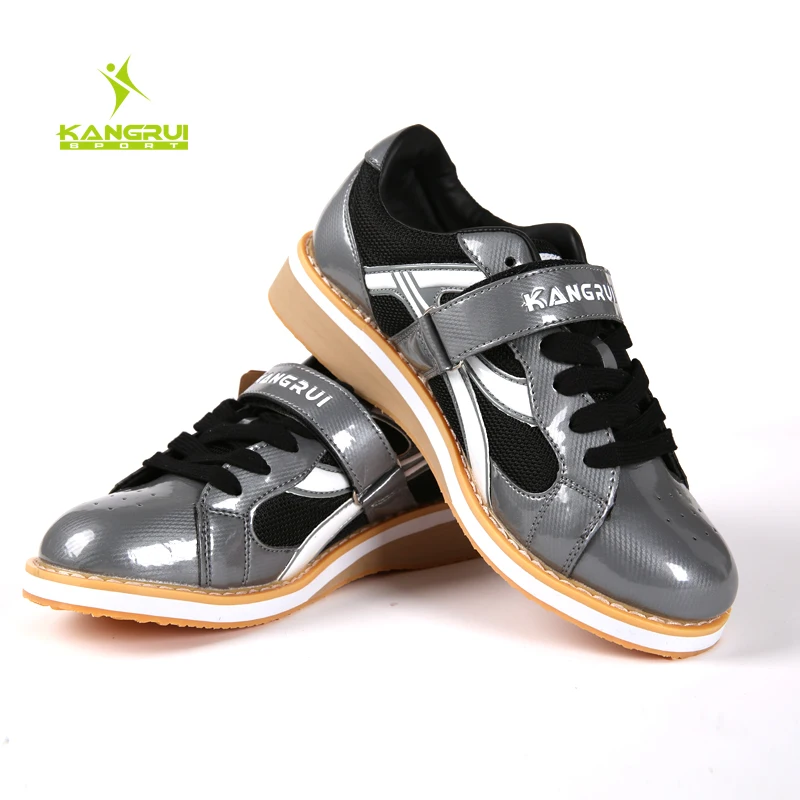 Kangrui-unisex profissional halterofilismo sapatos, sapatos de couro antiderrapante, para treinamento de agachamento, alta qualidade