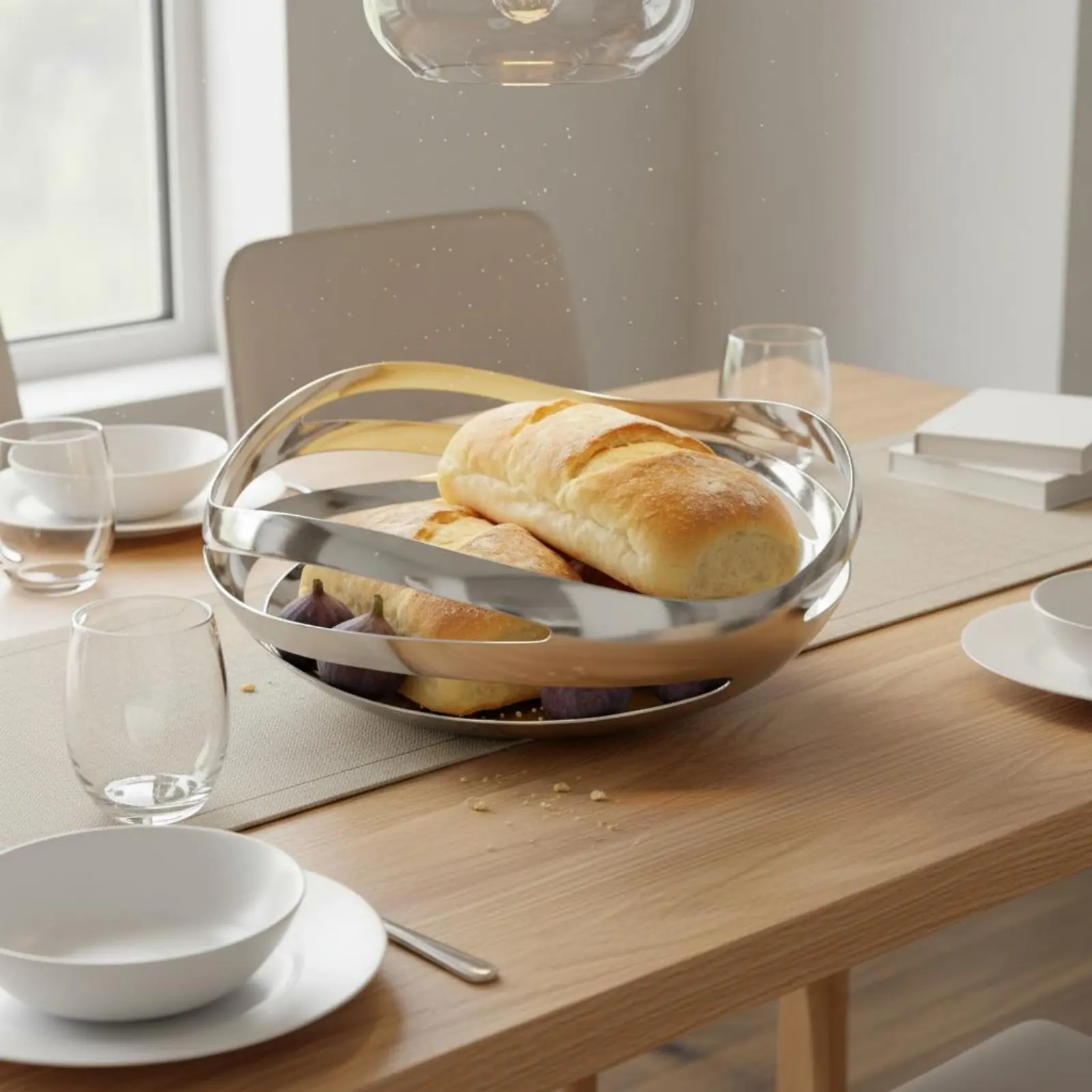 Stainless Steel Fruit Bowl Light Luxury Style 304 Steel Serving Tray Modern Metal Snack Plate Easy to Clean Tableware Durable