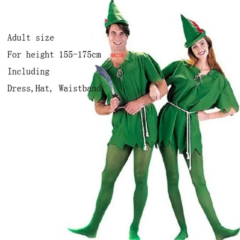 2024 Cosplay Peter Pan Costume socks  Cartoon Movie Costume Sexy Women Girls Boys Peter Pan Costume