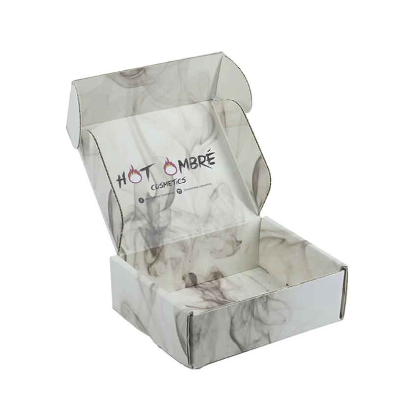 500pcs Free Sample Custom Logo White Color Cosmetic Corrugated Packing The MOQ of 100 pieces Mailer Box Shipping Paper Box wj98
