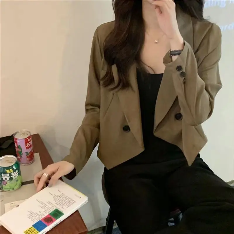 Hikigawa-Blazer sur mesure cargo pour femme, veste courte, manteau élégant, streetwear décontracté, tout match, mode chic, début de l'automne, Y-Mujer