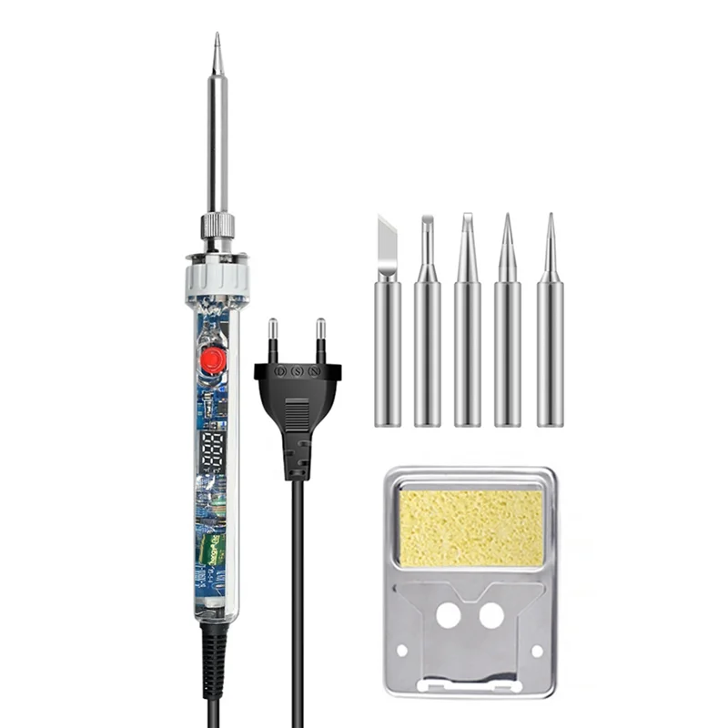 

Электрический паяльник 90 Вт P907 с регулируемой температурой, ЖК-дисплеем и выключателем, инструменты для ремонта и пайки - AT30