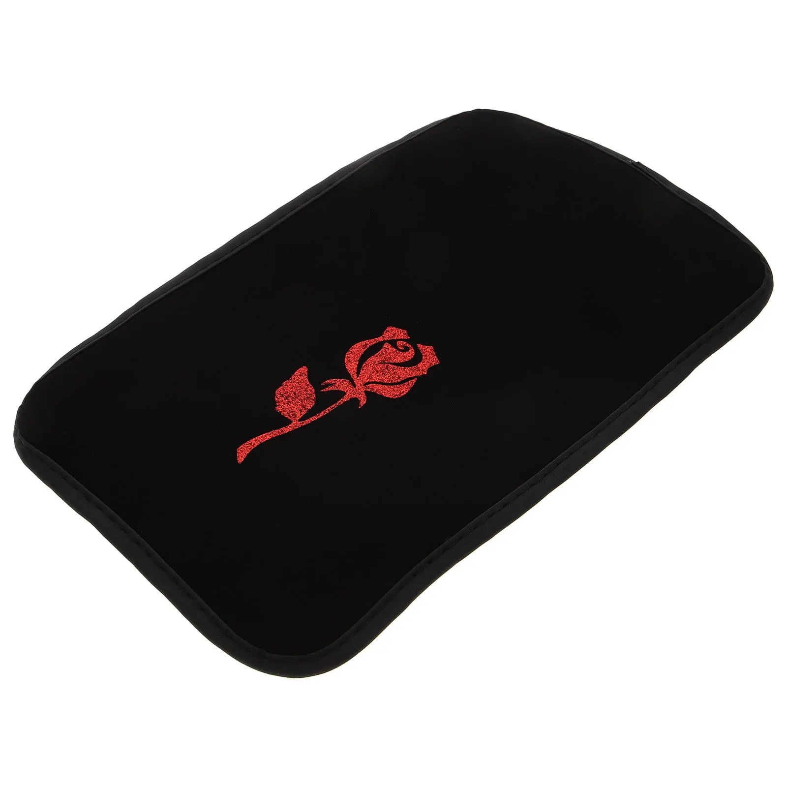 

Car Armrest Pad PU Red Rose Console Cover Comfortable Ergonomic Stylish Armrest Box Pad Car Accessories