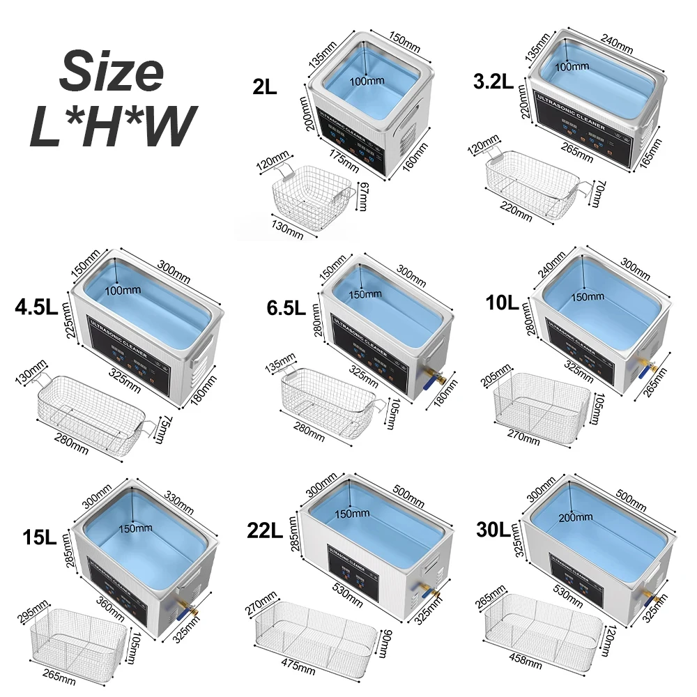 2L 3L 6L 10L 15L 22L 30L Ultrasonic Cleaner Lave-Dishes Portable Washing Machine Diswasher Ultrasound Home Appliances