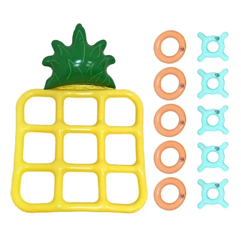 

Floating Water Game Board Inflatable Toys Board Games Toss Set Water Floats Chess Board Pineapple Shape Swimming Pool Toys Pool