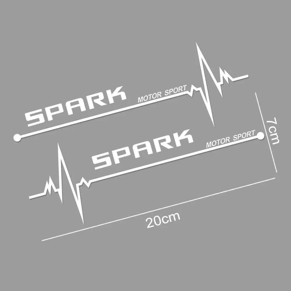 Pair PVC Waterproof Car Side Window Stickers Vinyl Decals for Chevrolet Spark Emblem Auto Body Sport Logo Film Accessories