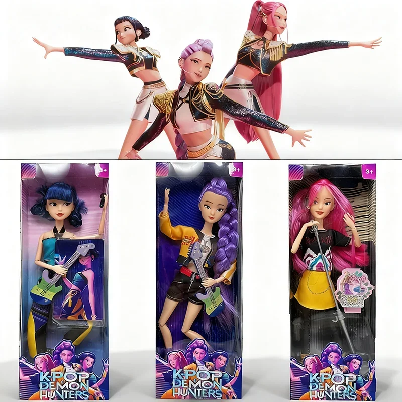 Quente kpop demon hunters 3 na moda nova figura de ação brinquedo conjunto derpys tigre rumi mira zoey buceta boneca para presente natal