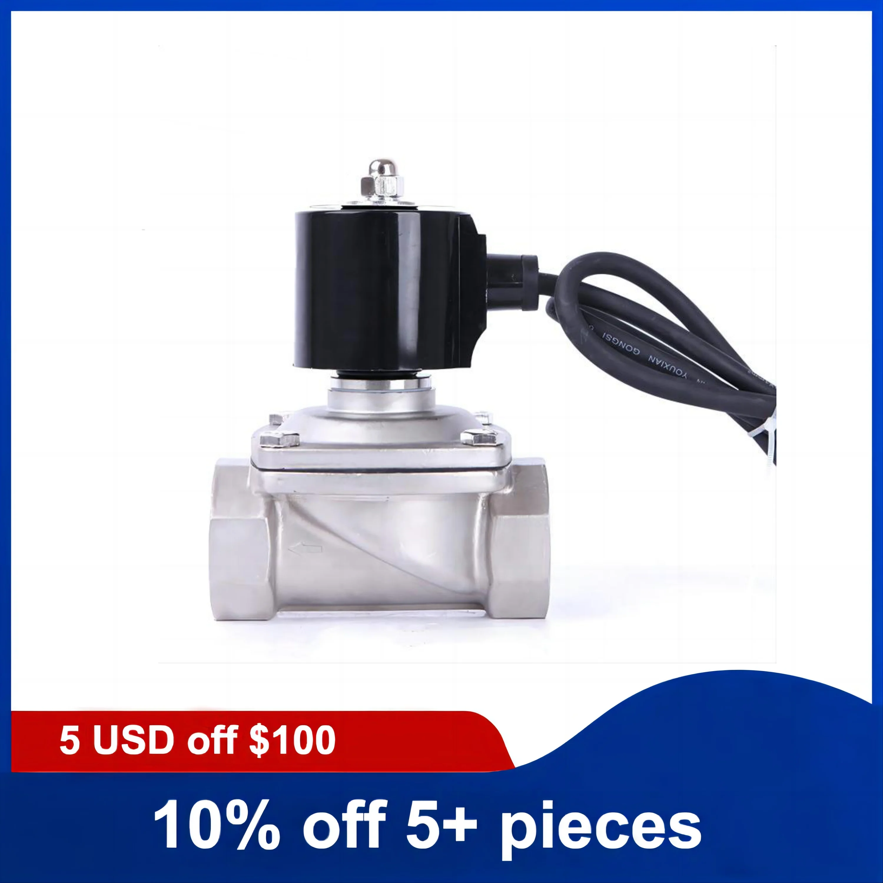 3/8'' 2A-10B Stainless Steel Normally Closed Fountain Solenoid Valve 220V 12V 24V Solenoid Valve For Underwater