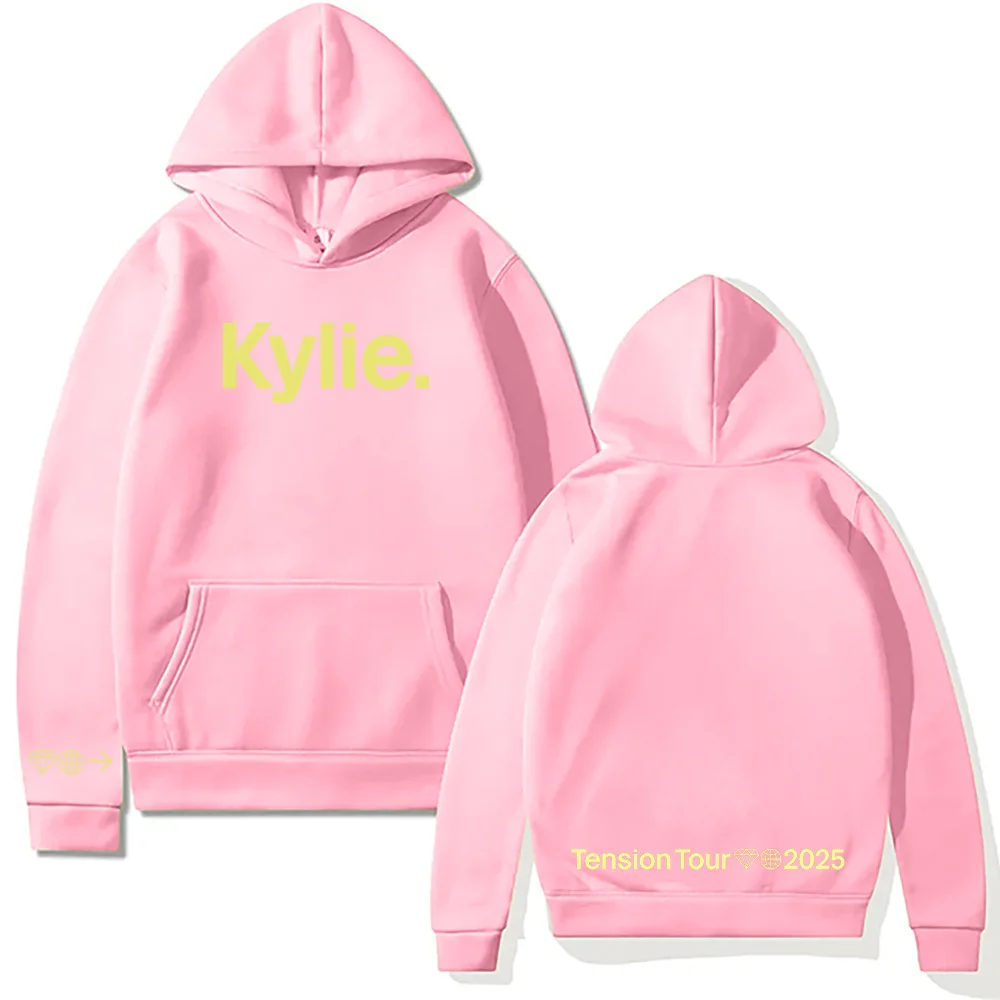 Kylie Minogue Tension Tour Logo Hoodie Hip Hop Sweatshirt Men and Women Fashion Aesthetic Pullover High Street Casual Streetwear