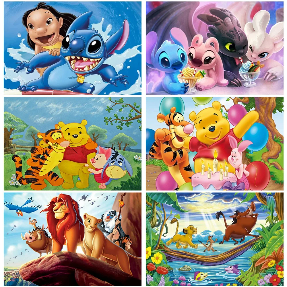 

Disney 5D DIY Diamond Painting Cartoon Lion King Lilo Stitch Full Diamond Mosaic Embroidery Animals Complete Kit Wall Decor Art