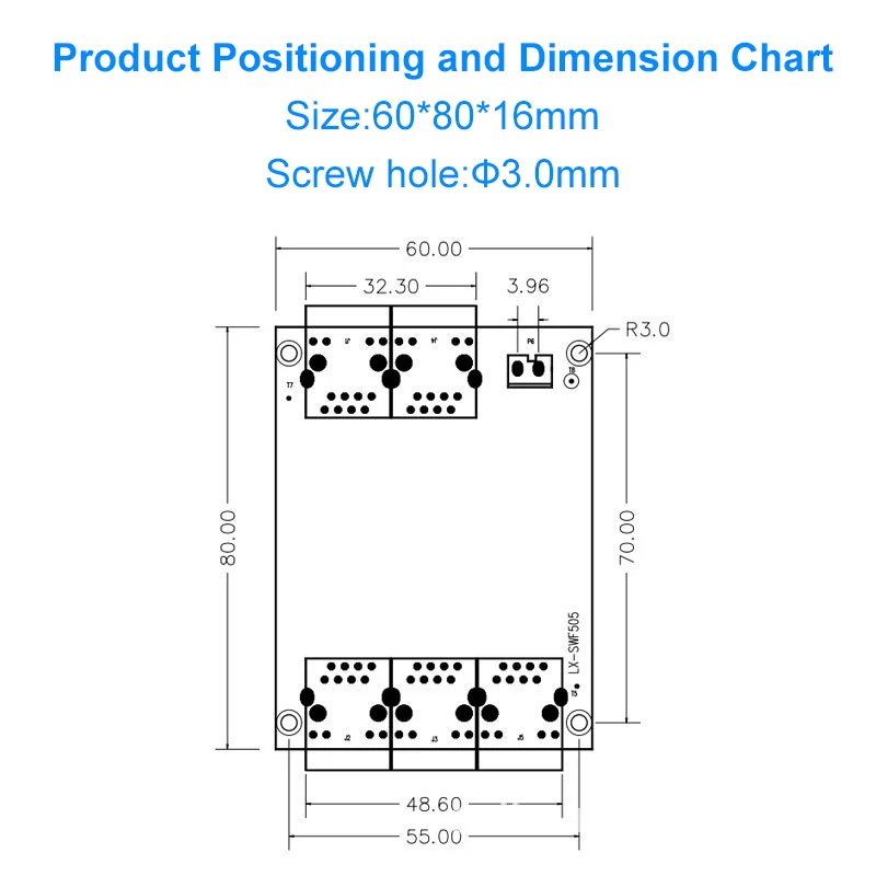 وحدة تبديل 5 منافذ PCBA XH2.54 منفذ شبكة روبوت تحت الماء جهاز نقل لاسلكي مخصص