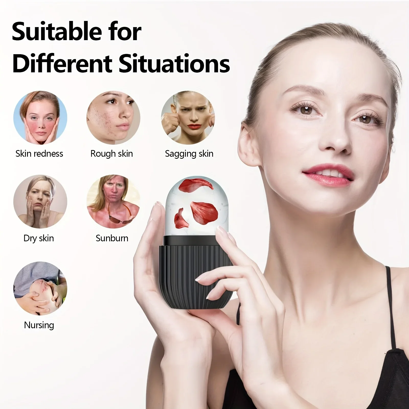Cryo Ice Facial Roller - Cooling Silicone Massager for Puffiness & Wrinkles | Fragrance-Free, Battery-Free All Skin Types 4