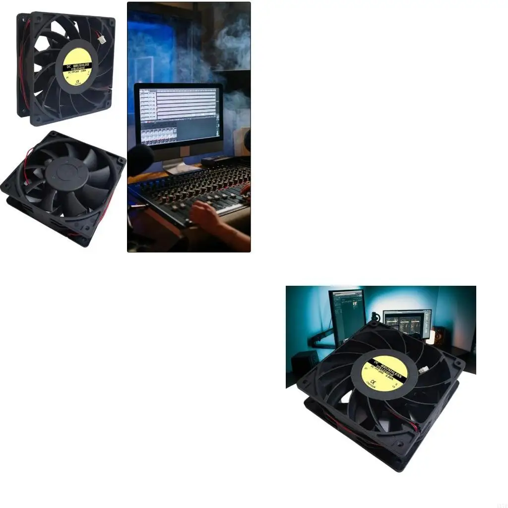 

4X7E FFB1224EHE 120mm Bearing Fan, Low Noise Fast Speed for Electronic Device Temperature Control