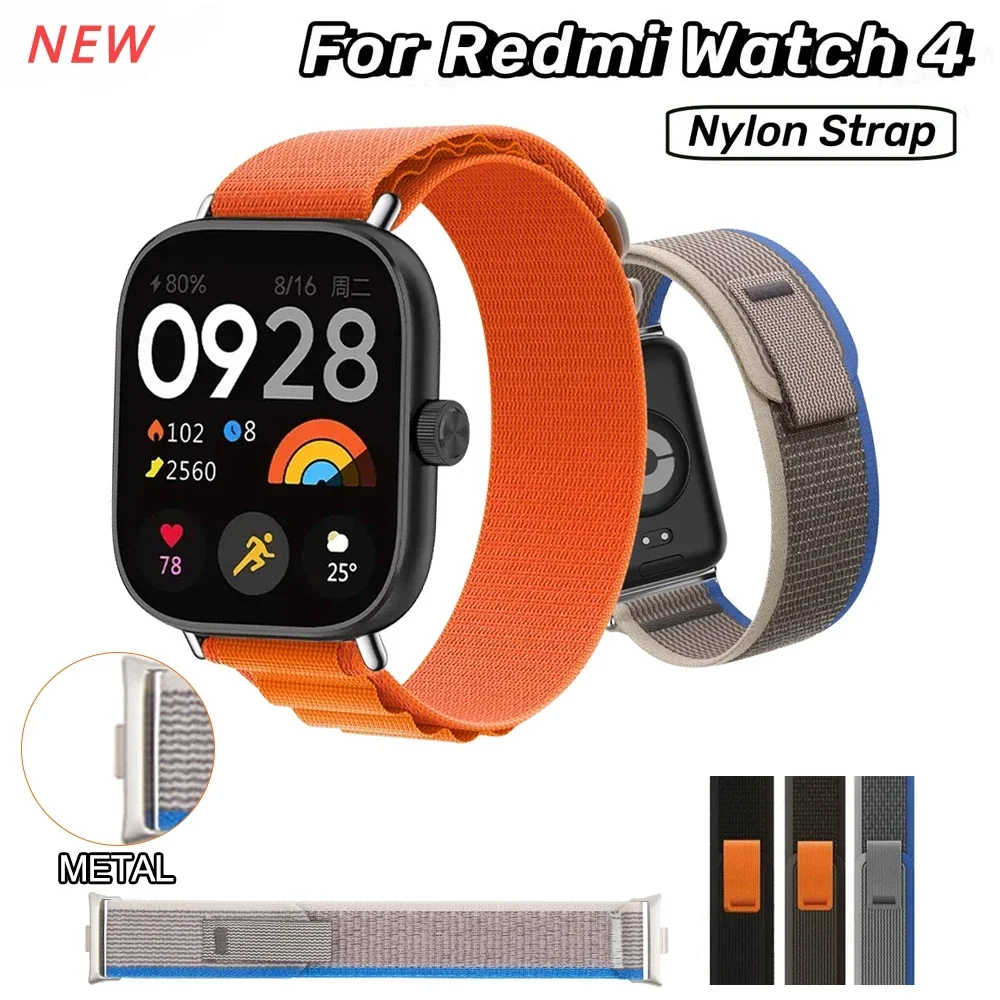 Strap for Xiaomi Redmi Watch 4 Smart Nylon Loop Adjustable Elastic Bracelet Watchband for iWatch Mi Band 8 Pro Band Accessories