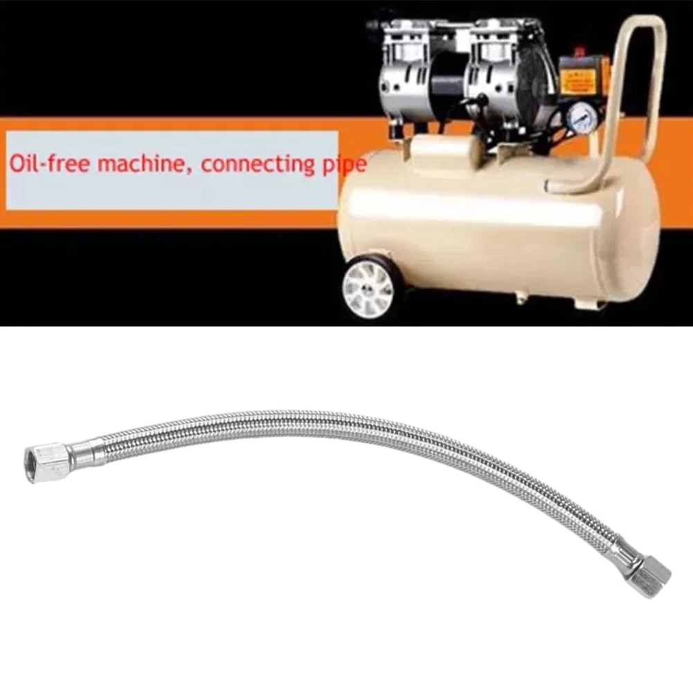 Heavy Duty Stainless Steel Air Compressor Flexible Hose  350mm Length  Check Valve Connection  Easy to Install