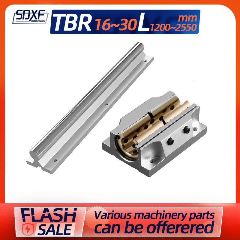 

1/2 PCS domestic linear guide TBR linear guide + lengthened copper sleeve bearing block slider TBR16/20/25/30uu 500 550 600