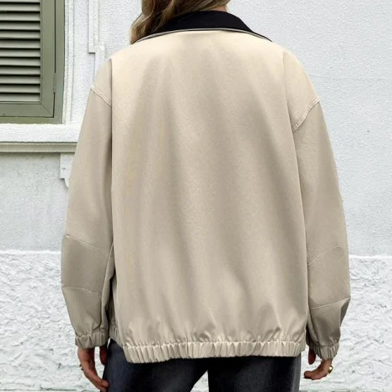 

Spring Women's Casual Vacation Travel Long Sleeve Solid Coat Female Daily Clothing Commuting New Fashion Women Loose Jacket