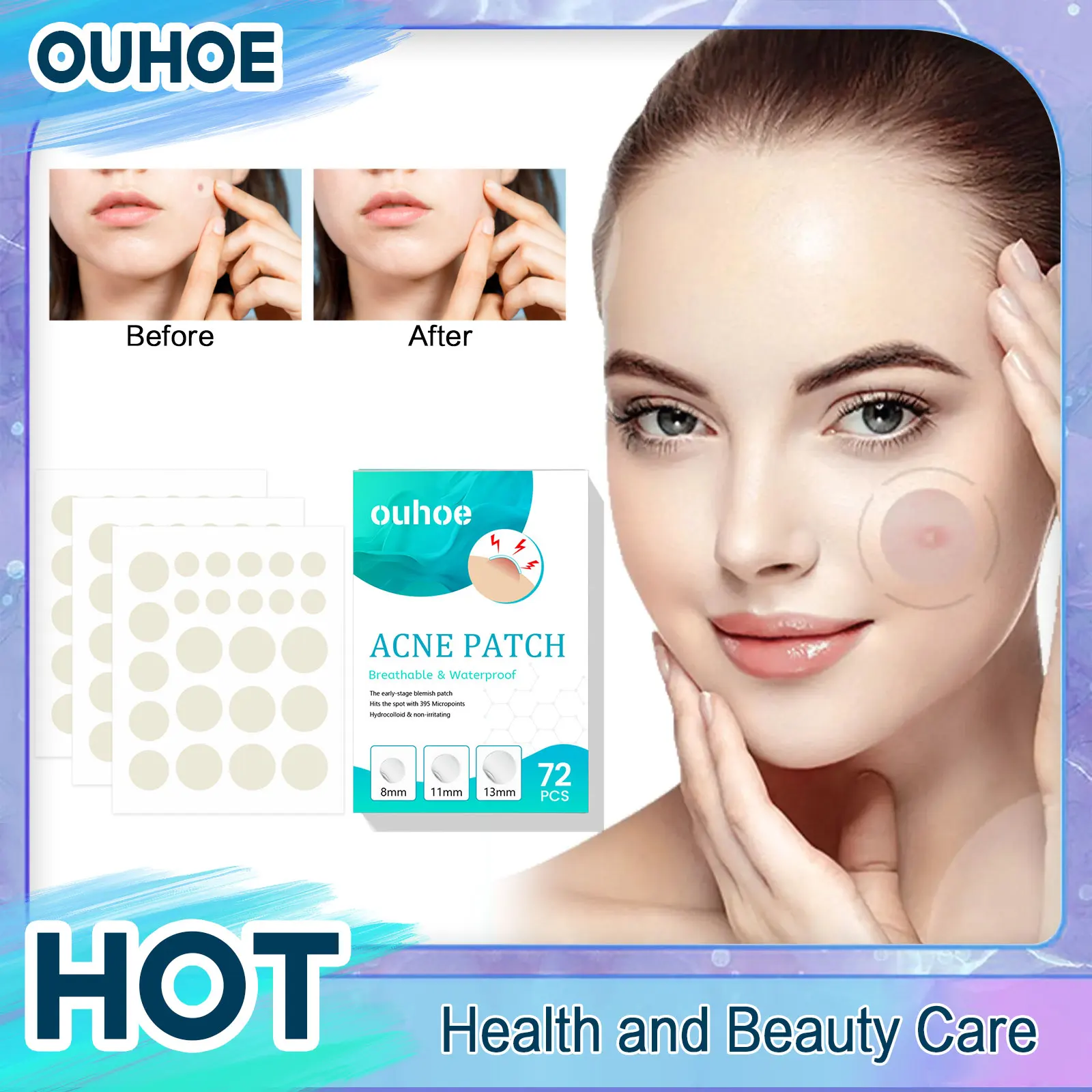 Acne Pimple Patch Waterproof Healing Absorbing Blemish Spot Facial Mask Cover Zits Repair Smooth Oil Control Concealer Skin Care