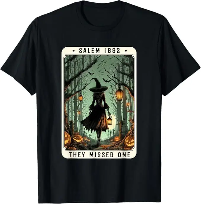 Salem 1692 Halloween Witch They Missed One Tarot Card T-Shirt