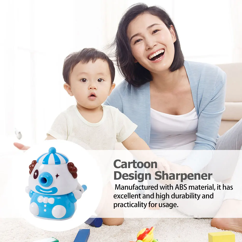 

Compact Pencil Sharpener Cartoon Design Student Stationery ABS Lightweight Safe Easy Use Non Slip Practical