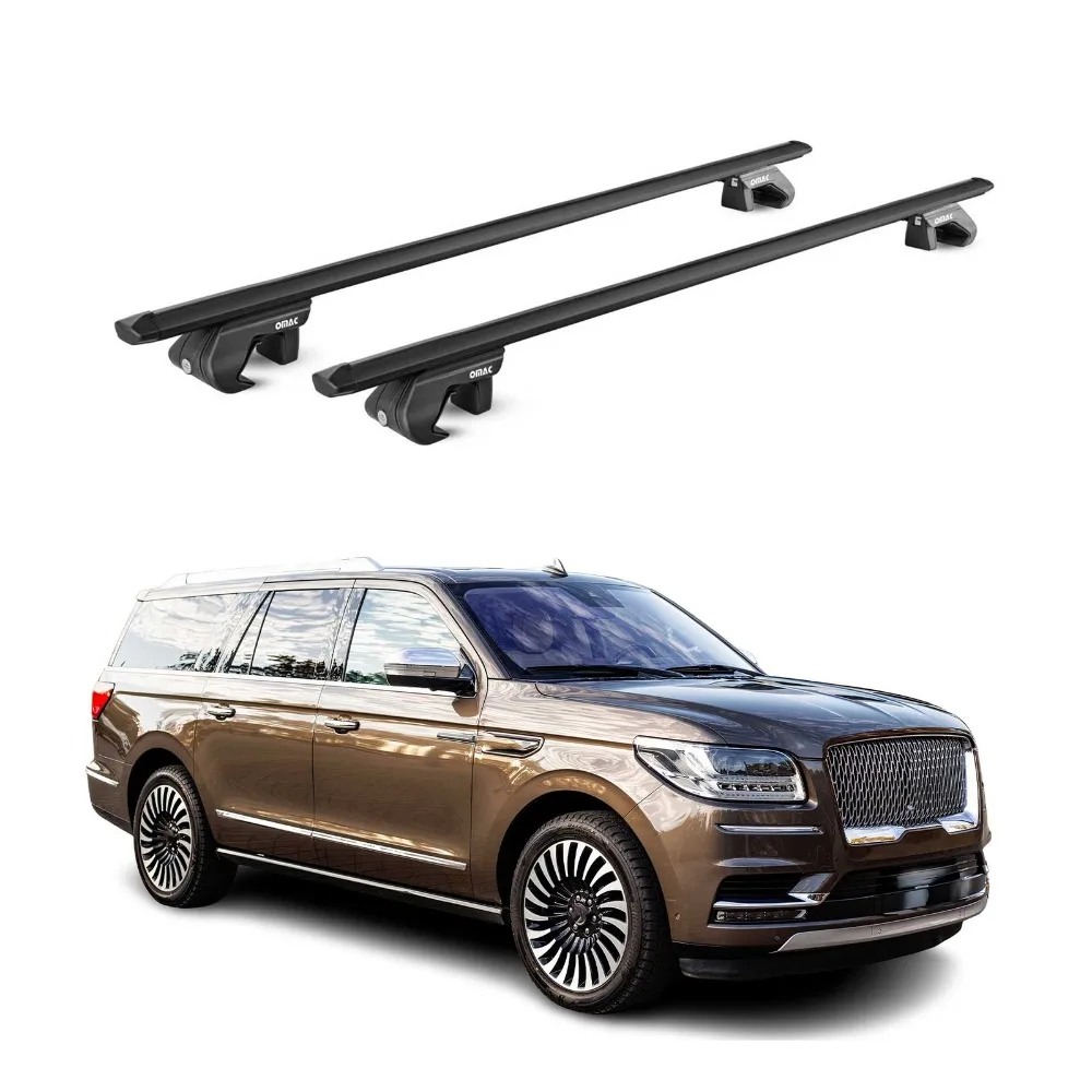 Enhance the car's luggage carrying capacity,Fits Lincoln Navigator 2018-2024 Roof Rack Cross Bars Black Carrier 2 Pcs