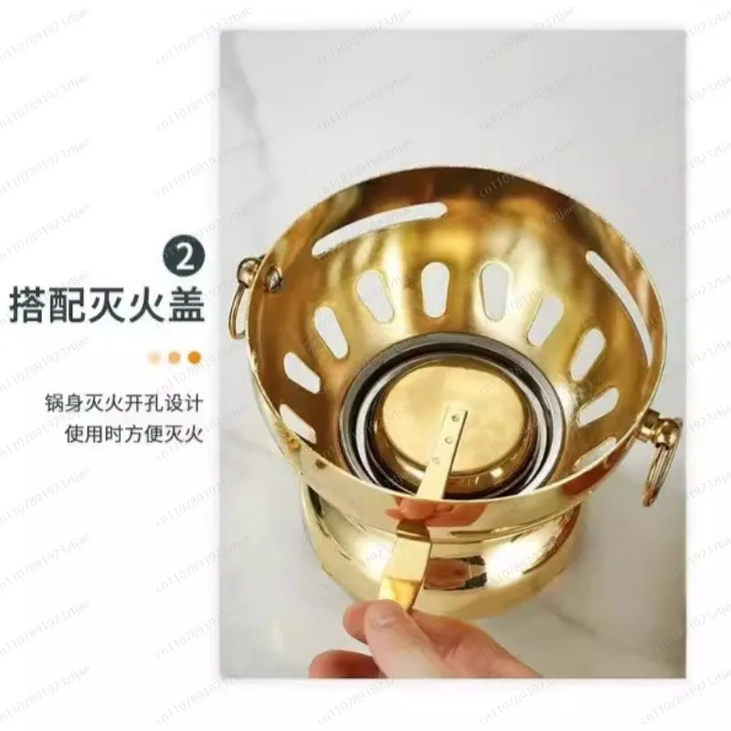 304 Stainless Steel Single Small Hot Pot, Mini Fat Cow Pot for Seafood Sour Soup & Dry Pot Cooking