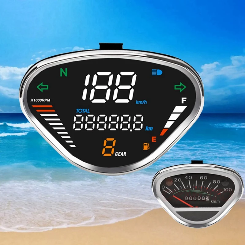 2X Motorcycle Speedometer For HONDA DAX70 CT50 Jialing70 Digital Meter Lcd Speedometer Odometer Tachometer Display