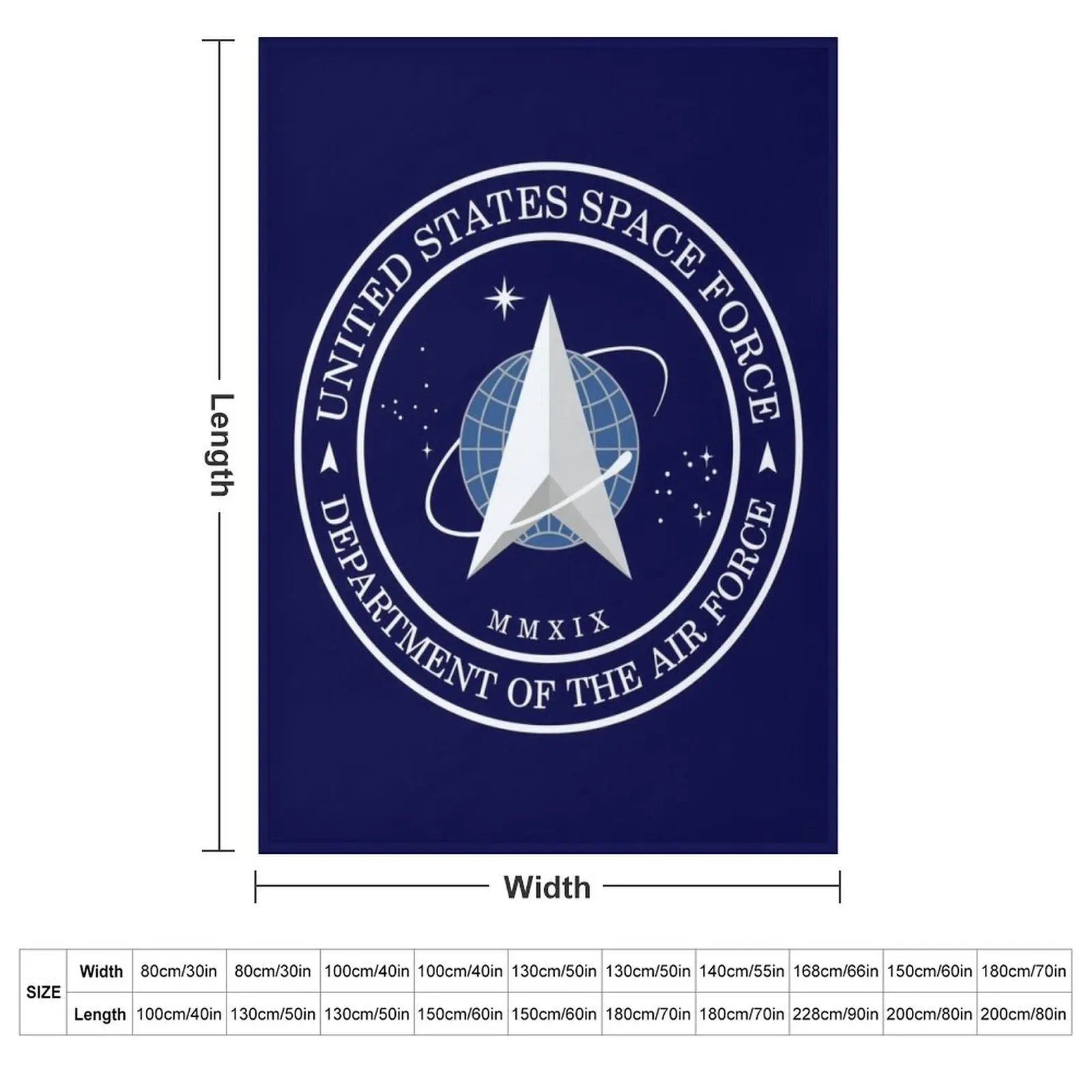 United States Space Force USSF Official Logo Emblem Throw Blanket couch cozy soft plush fuzzy picnic outdoor blanket