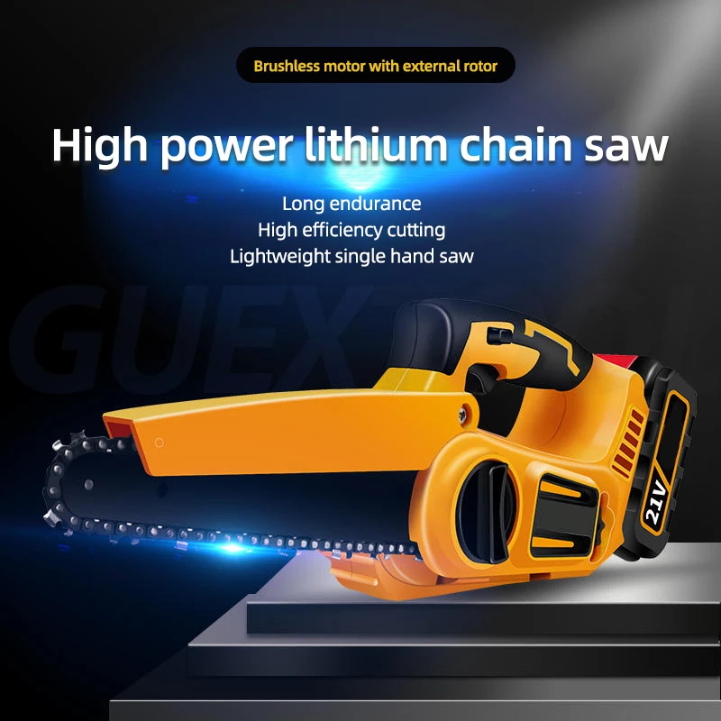 

21V Lithium Battery Electric Chain Saw Small Outdoor Electric Saw Handheld Logging Brushless Electric Saw Tree Pruning