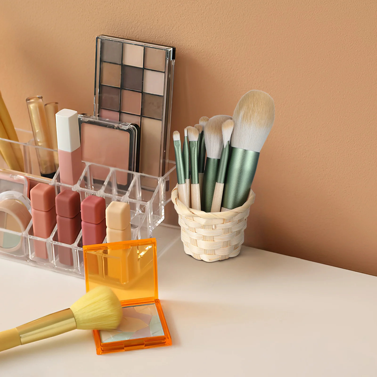 

5Pcs Bamboo Woven Baskets Fruit Containers Home Storage Organizer Practical Gentle Design Bamboo Basket