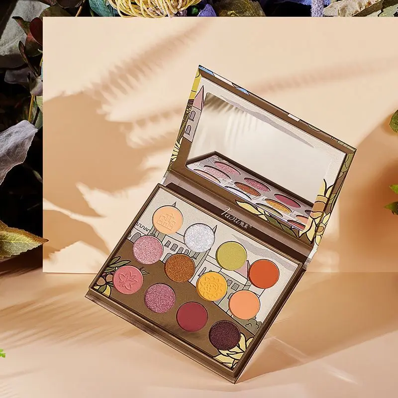 Tasu Sunflower 12-Color Palette Daily Earth Tone Matte Shimmer Cement Gray Eyeshadow Affordable