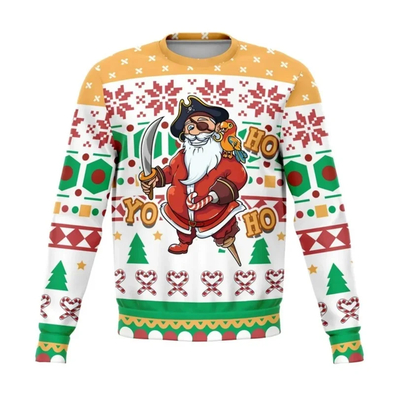 2026 Casual Ugly Sweater Party Christmas Gift Funny Santa Claus Graphic Pullover Men's 3D Printed Sweatshirts New Autumn Hoodies