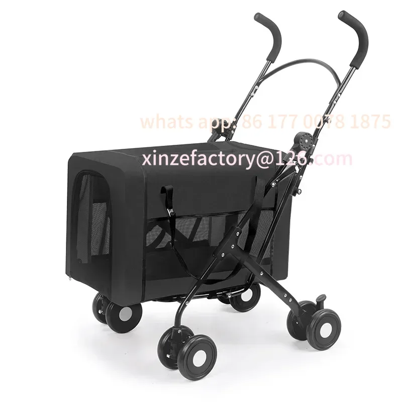 Customizable Pet Strollers Dog Cat Light Foldable Cart Bag Separation Go Out Hand Push Walking Dog Basket New Model Strollers Pe