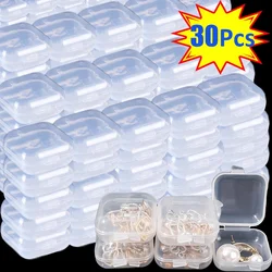 Mini caja de almacenamiento cuadrada transparente, cajas de plástico, almacenamiento de embalaje de joyería de pendientes, caja cuadrada pequeña, organizador de joyas