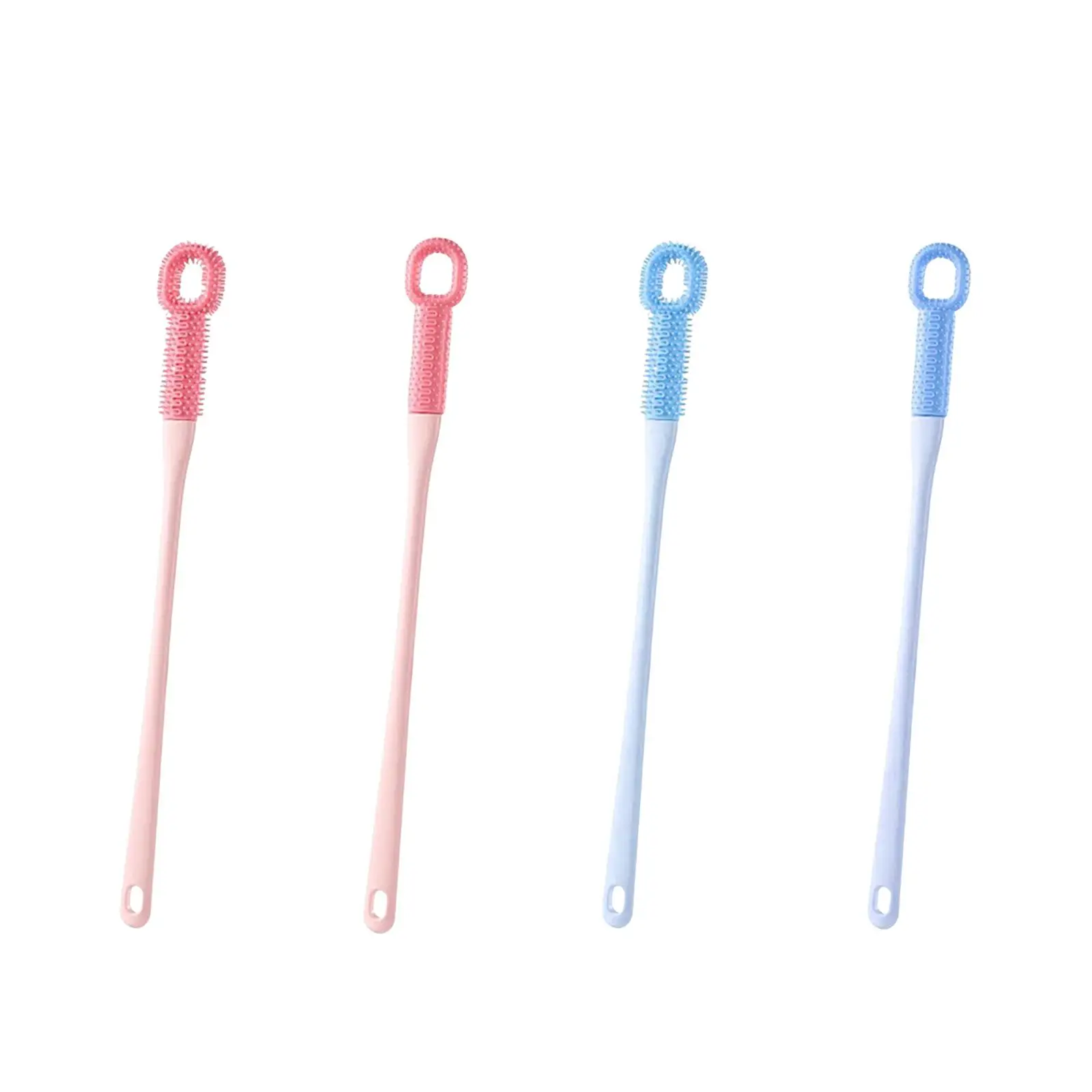 Toe Gap Cleaning Brush Soft Silicone Long Handle Foot Scrubber Feet Cleaner Lotion Applicator for Shower Bath Men and Women
