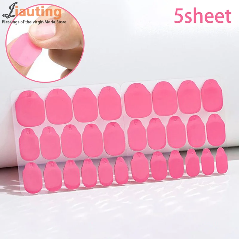 5 Sheets Double Sided Glue Nail Sticker Adhesive Tabs Waterproof Breathable Fake Nail Glue Stickers Jelly False Nails Tips